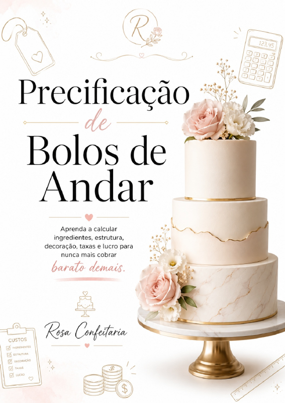 Capa do ebook — Precificação de Bolos de Andar