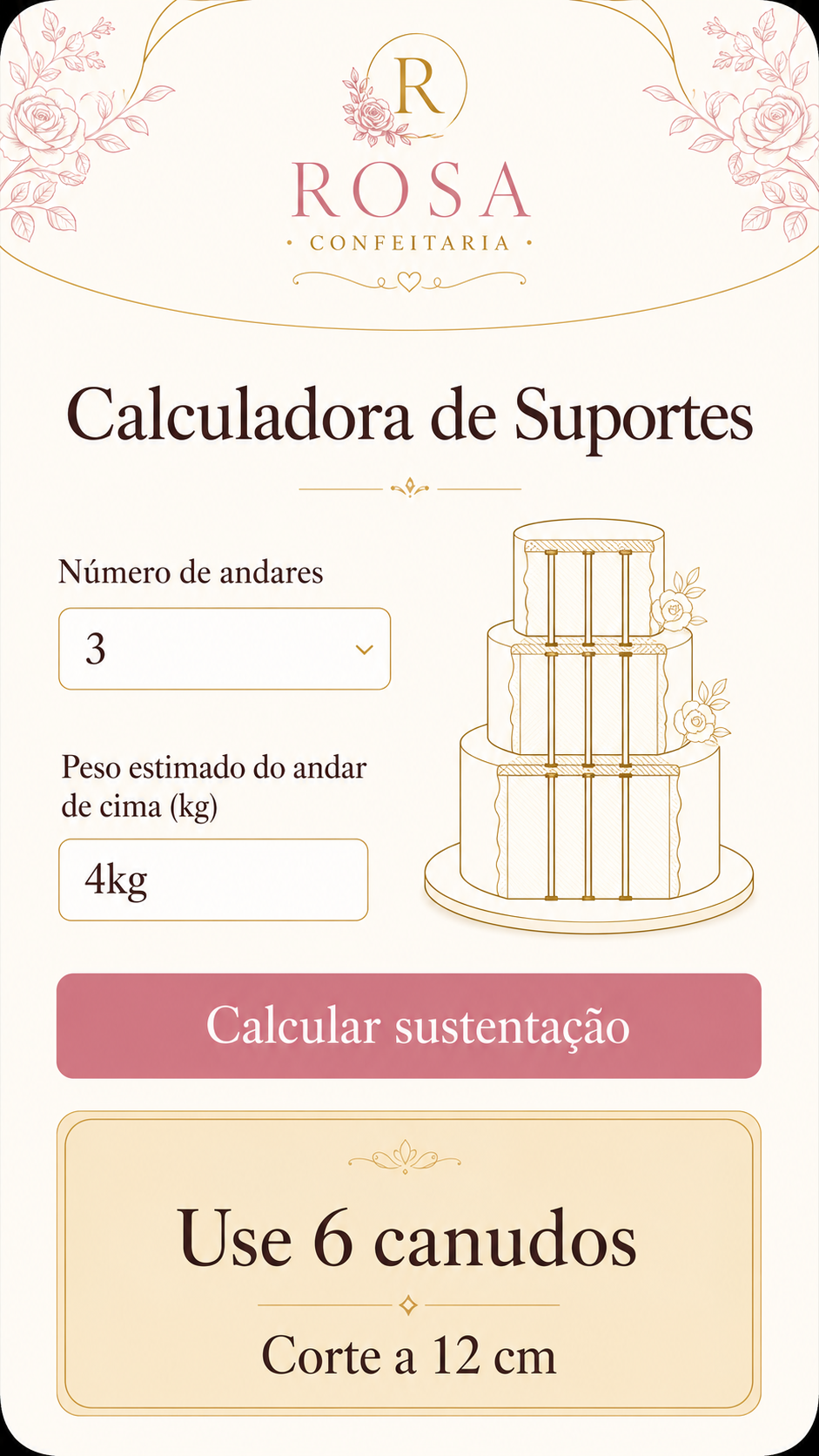 Calcule os suportes
